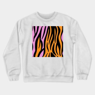 Pink and Orange Zebra Print Crewneck Sweatshirt